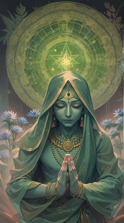 símbolo de Anahata con antílope y loto