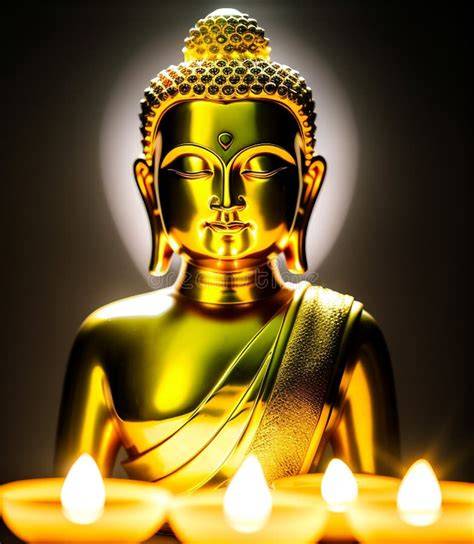 Ilustración de lámpara buddha con luz suave