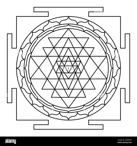 Sri Yantra diagram illustrating nine interlaced triangles