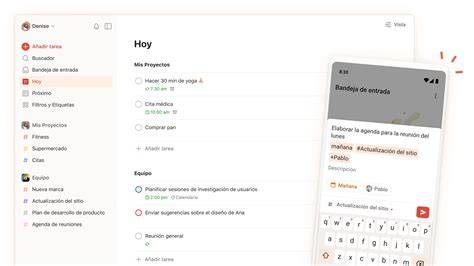 Todoist vistas de proyectos y calendario