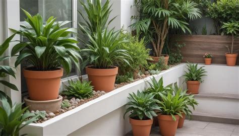 Jardines familiares y plantas en recipientes