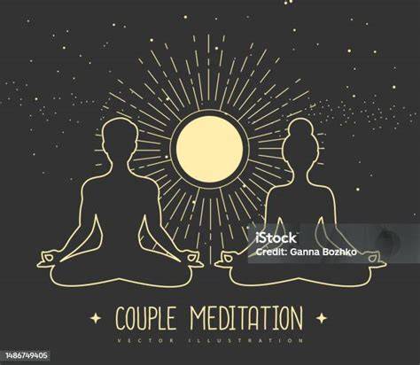 ilustración de meditación en pareja