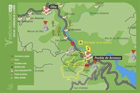 mapa de la Umbría y rutas a caballo