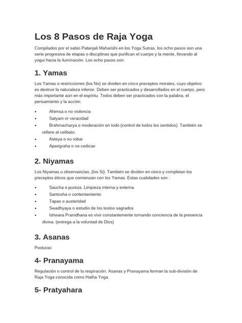 diagrama de Raja Yoga: ocho pasos
