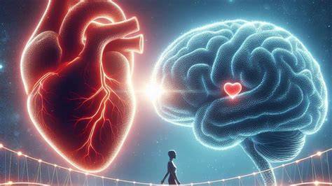 Ilustración de coherencia corazón-cerebro y caminata meditativa