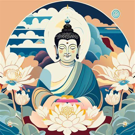 ilustración de Buda y Huineng