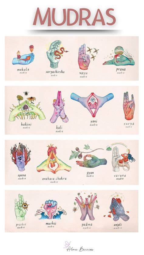 ilustraciones de yogas y mudras