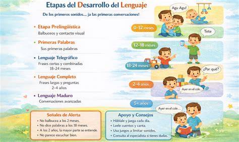 ilustración de desarrollo del lenguaje infantil
