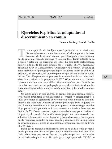 discernimiento y ejercicios espirituales