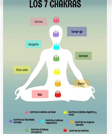 Diagrama de los siete chakras alineados