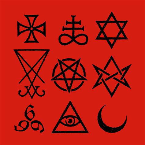 imagen de símbolos satánicos y Lucifer