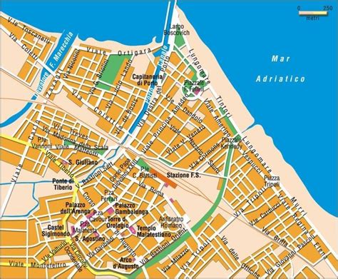 Mapa de Rimini con centros Ayurvédicos
