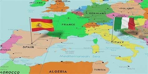 Mapa de influencias caballerescas entre Italia y España