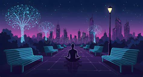 ilustración meditación camminata urbana