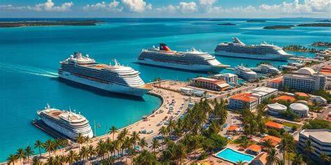 infografía de itinerarios y puertos de cruceros