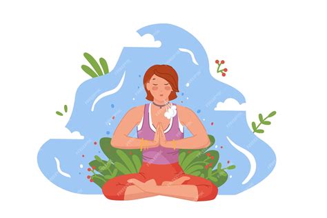 ilustración de yoga y respiración consciente