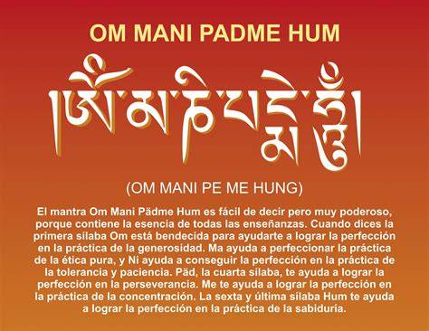Imagen de mandala con el mantra Om Mani Padme Hung