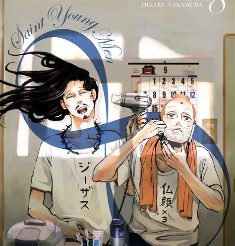 Portada de Saint Young Men y escenas cotidianas en Japón