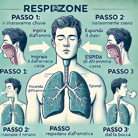 Infografica: semicentro respirazione e attenzione